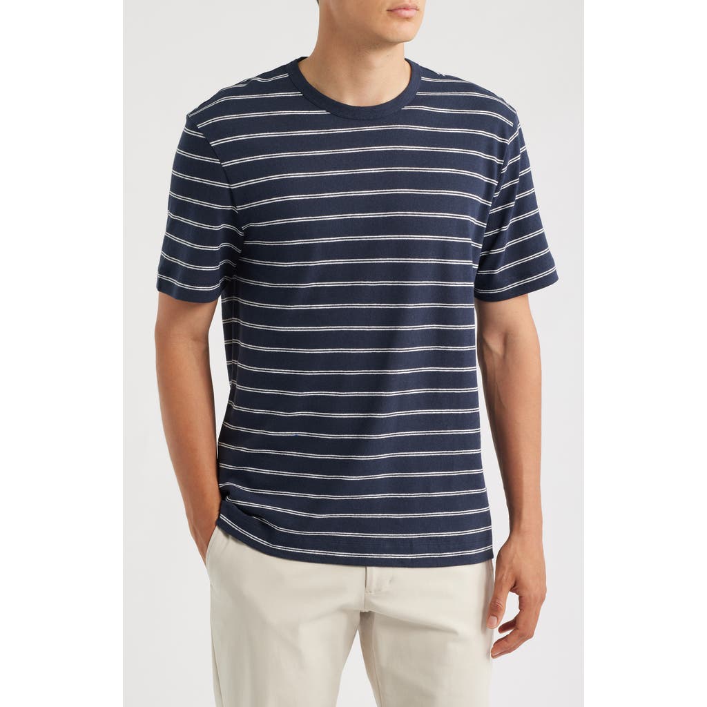 BOSS BOSS Taut Stripe Linen & Cotton T-Shirt