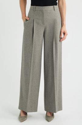 BOSS BOSS Tiana Pleated High Waist Wide Leg Pants