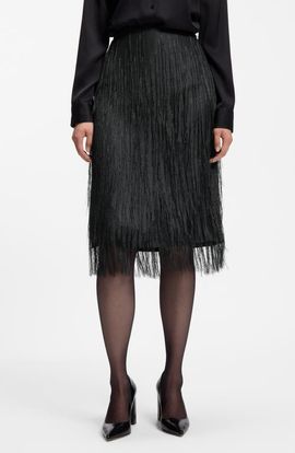 BOSS BOSS Vafray Fringe Midi Skirt