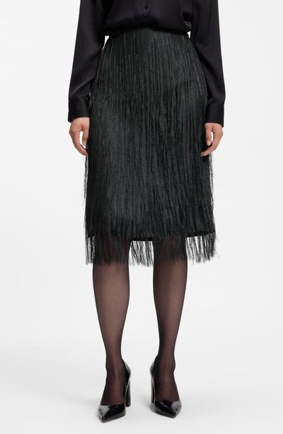 BOSS BOSS Vafray Fringe Midi Skirt