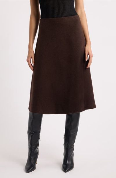 BOSS BOSS Vukina Double Face Wool & Lyocell Midi Skirt