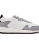BOSS BOSS White & Gray Lightweight Fabric Suede Trim Sneakers - 1