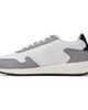 BOSS BOSS White & Gray Lightweight Fabric Suede Trim Sneakers - 3
