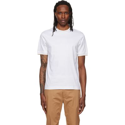 BOSS BOSS White Crew Neck Slim-Fit Cotton T-shirt
