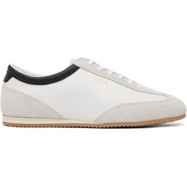 BOSS BOSS White Leather & Suede Trim Sneakers