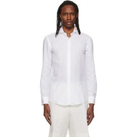 BOSS BOSS White Linen & Cotton Shirt