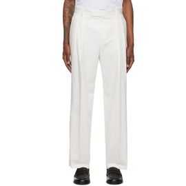 BOSS BOSS White Relaxed-Fit Stretch Cotton Trousers