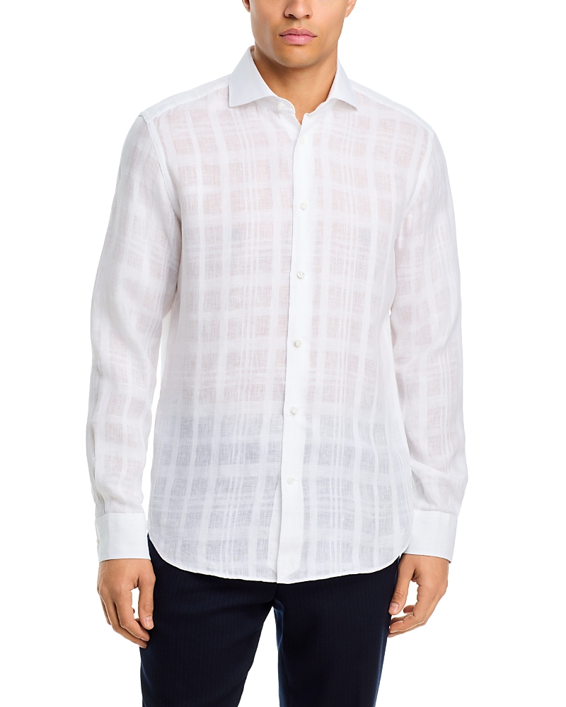 Boss Boss x Camel L-Josh Regular Fit Translucent Windowpane Shirt