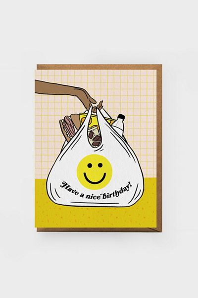 Boss Dotty Boss Dotty Deli Bag Birthday Greeting Card in Yellow at Urban Outfitters