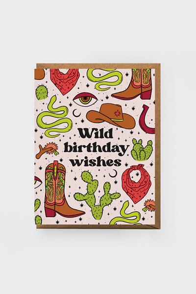 Boss Dotty Boss Dotty Wild West Birthday Card at Urban Outfitters