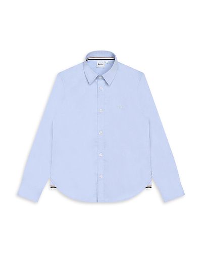 Boss Kidswear Boss Kidswear Boys' Cotton Oxford Embroidered Logo Regular Fit Dress Shirt