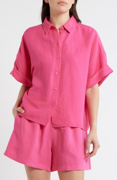 BOSS Orange BOSS Orange Bisenas Linen Blend Button-Up Shirt