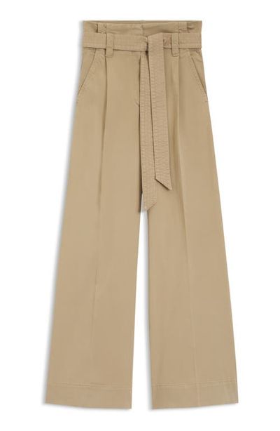 BOSS Orange BOSS Orange Telia Stretch Cotton Tie Waist Wide Leg Pants