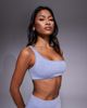 Bo+Tee Bo + Tee one shoulder sports bra in washed blue - part of a set - 1