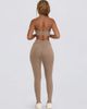 Bo+Tee Bo + Tee ruched mid rise leggings in heathered mocha-Brown - 2
