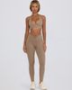 Bo+Tee Bo + Tee ruched mid rise leggings in heathered mocha-Brown - 4