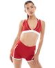 Bo+Tee Bo+Tee contrast trim sports top in red and white - 1
