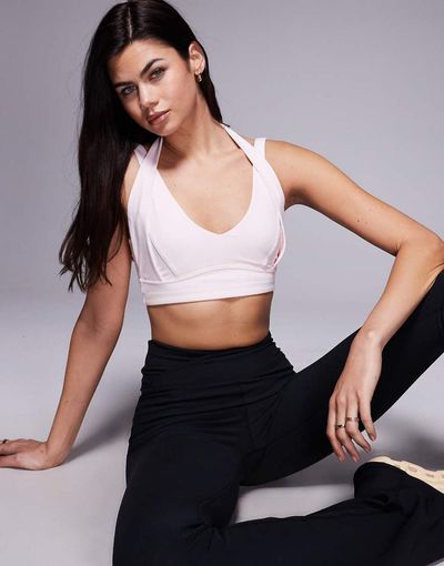 Bo+Tee Bo+Tee double layer sports bra in ballet pink - part of a set