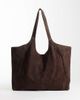 Bo+Tee Bo+Tee faux suede gym tote bag in chocolate-Brown - 1