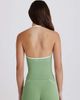 Bo+Tee Bo+Tee halterneck contrast trim crop top in green - part of a set - 2