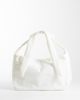 Bo+Tee Bo+Tee ribbed tie bow detail oversized shoulder bag in cream-White - 1