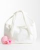 Bo+Tee Bo+Tee ribbed tie bow detail oversized shoulder bag in cream-White - 2
