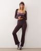Bo+Tee Bo+Tee ruched front v-waist flare leggings in plum - part of a set-Purple - 1