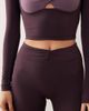 Bo+Tee Bo+Tee ruched front v-waist flare leggings in plum - part of a set-Purple - 2