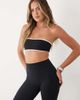 Bo+Tee Bo+Tee soft active contrast detail bandeau sports bra in black - 1