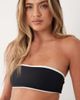 Bo+Tee Bo+Tee soft active contrast detail bandeau sports bra in black - 2