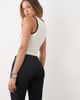 Bo+Tee Bo+Tee soft active contrast hem longline v-neck tank top in white - 2