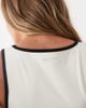 Bo+Tee Bo+Tee soft active contrast hem longline v-neck tank top in white - 3