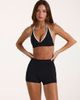 Bo+Tee Bo+Tee soft active halterneck contrast detail sports bra in black - 2