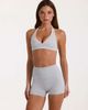Bo+Tee Bo+Tee Soft Active halterneck plunge contrast trim sports bra in gray heather - 1