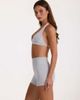 Bo+Tee Bo+Tee Soft Active halterneck plunge contrast trim sports bra in gray heather - 3