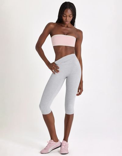 Bo+Tee Bo+Tee Soft Active high rise capri leggings in gray heather