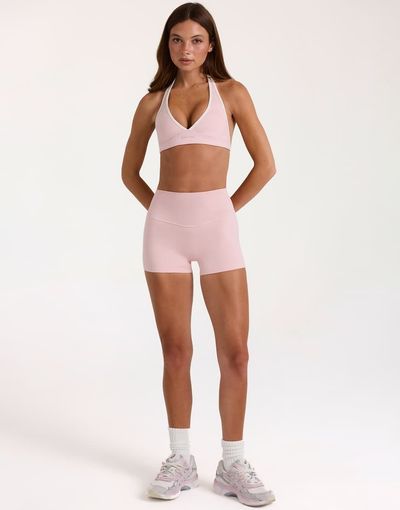 Bo+Tee Bo+Tee soft active high rise mini shorts in blush pink