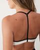 Bo+Tee Bo+Tee soft active light support sweetheart contrast trim sports bra in white - 3