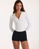 Bo+Tee Bo+Tee soft active zip up seamless fitted jacket in white - 1