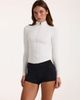 Bo+Tee Bo+Tee soft active zip up seamless fitted jacket in white - 2