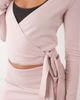 Bo+Tee Bo+Tee soft knit V-neck tie detail wrap ballet top in soft pink - part of a set - 4