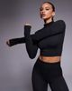 Bo+Tee Bo+Tee thermal seamless high neck long sleeve top in black leopard - 1
