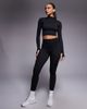 Bo+Tee Bo+Tee thermal seamless high neck long sleeve top in black leopard - 2