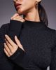 Bo+Tee Bo+Tee thermal seamless high neck long sleeve top in black leopard - 3