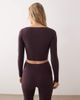 Bo+Tee Bo+Tee twist front long sleeve top in plum - part of a set-Purple - 3