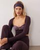 Bo+Tee Bo+Tee twist front long sleeve top in plum - part of a set-Purple - 4