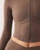 Bo+Tee Bo+Tee zip up cropped jacket in cocoa - part of a set-Brown - 4