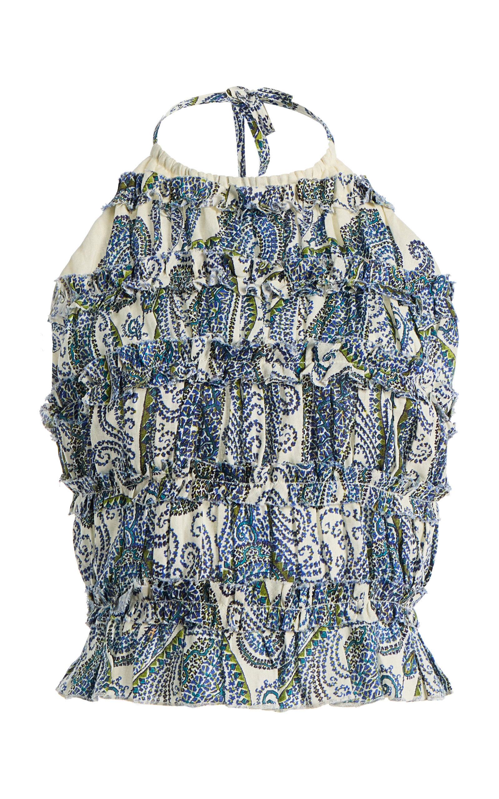 BOTEH BOTEH Arcadia Paisley Linen Halter Top