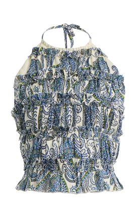 BOTEH BOTEH Arcadia Paisley Linen Halter Top