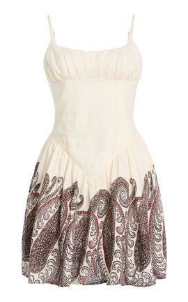 BOTEH BOTEH Cassia Gathered Linen Mini Dress